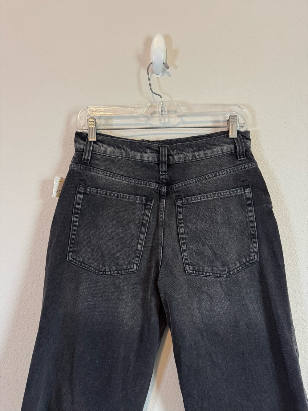 Free People Chalet Black high Waisted Wide Leg Cropped Jeans Size 28 - Picture 9 of 12